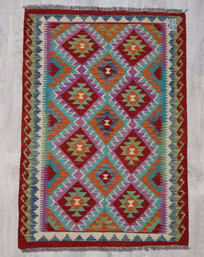 153x104 cm handgewebte nomaden orientt Kelim aus Afghanistan  Nr:5418 Teppiche Orientsbazar   