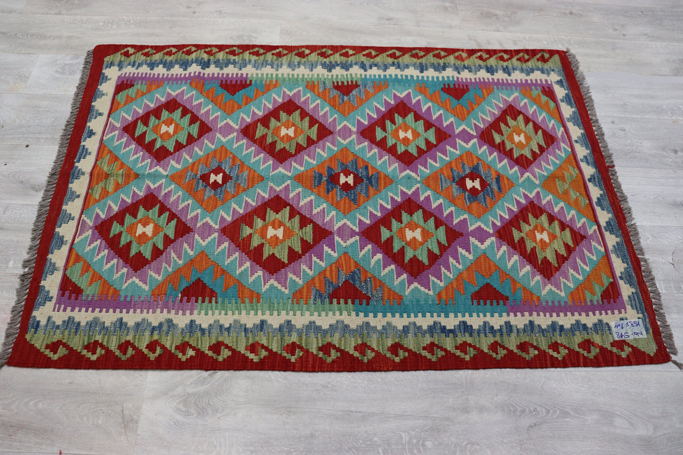 153x104 cm handgewebte nomaden orientt Kelim aus Afghanistan  Nr:5418 Teppiche Orientsbazar   