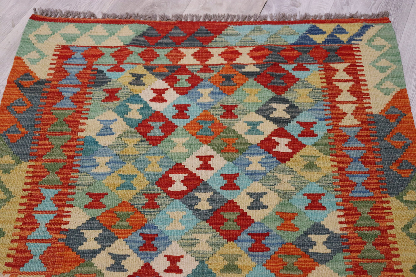 152x99 cm handgewebte nomaden orientt Kelim aus Afghanistan  Nr:5420 Teppiche Orientsbazar   