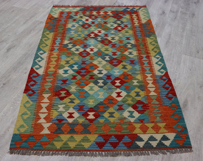 152x99 cm handgewebte nomaden orientt Kelim aus Afghanistan  Nr:5420 Teppiche Orientsbazar   
