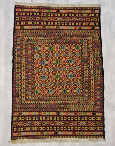 190x125 cm orient Teppich Afghan Turkmen Nomaden Pflanzenfarbe kelim kilim Naw2 Teppiche Orientsbazar   