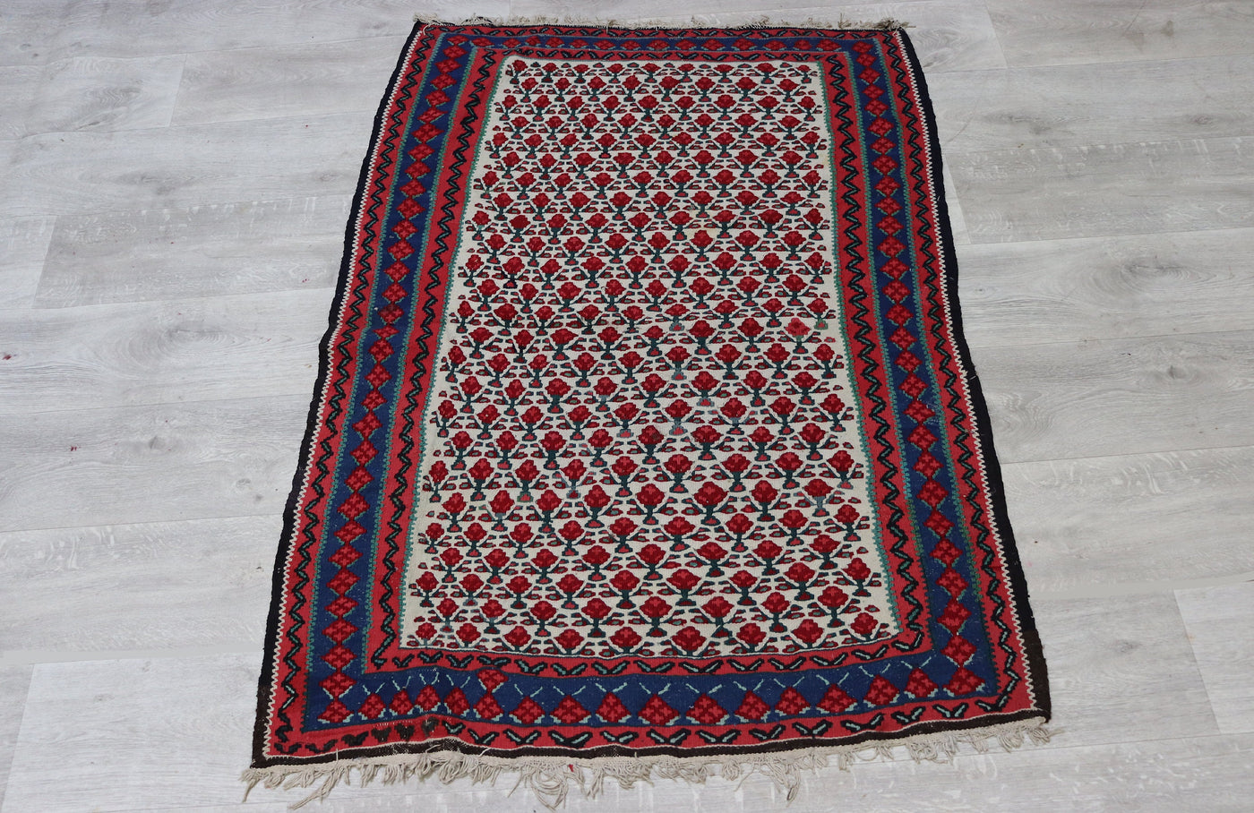 135x95 cm Vintage handgewebte orient  Sarand Teppich Nomaden  kelim  No:KL/3 Teppiche Orientsbazar   
