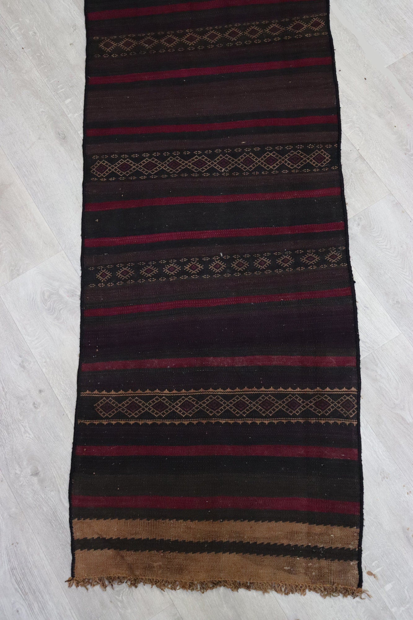 280x70 cm Antik orient handgewebte Teppich Nomaden Balouch sumakh kelim afghan Beloch Flur Läufer kilim Nr-410  Orientsbazar   