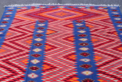 582x310 cm sehr groß und seltener Orientteppich Baumwoll Kelim Afghanistan Dhurrie satranji  Orientsbazar   