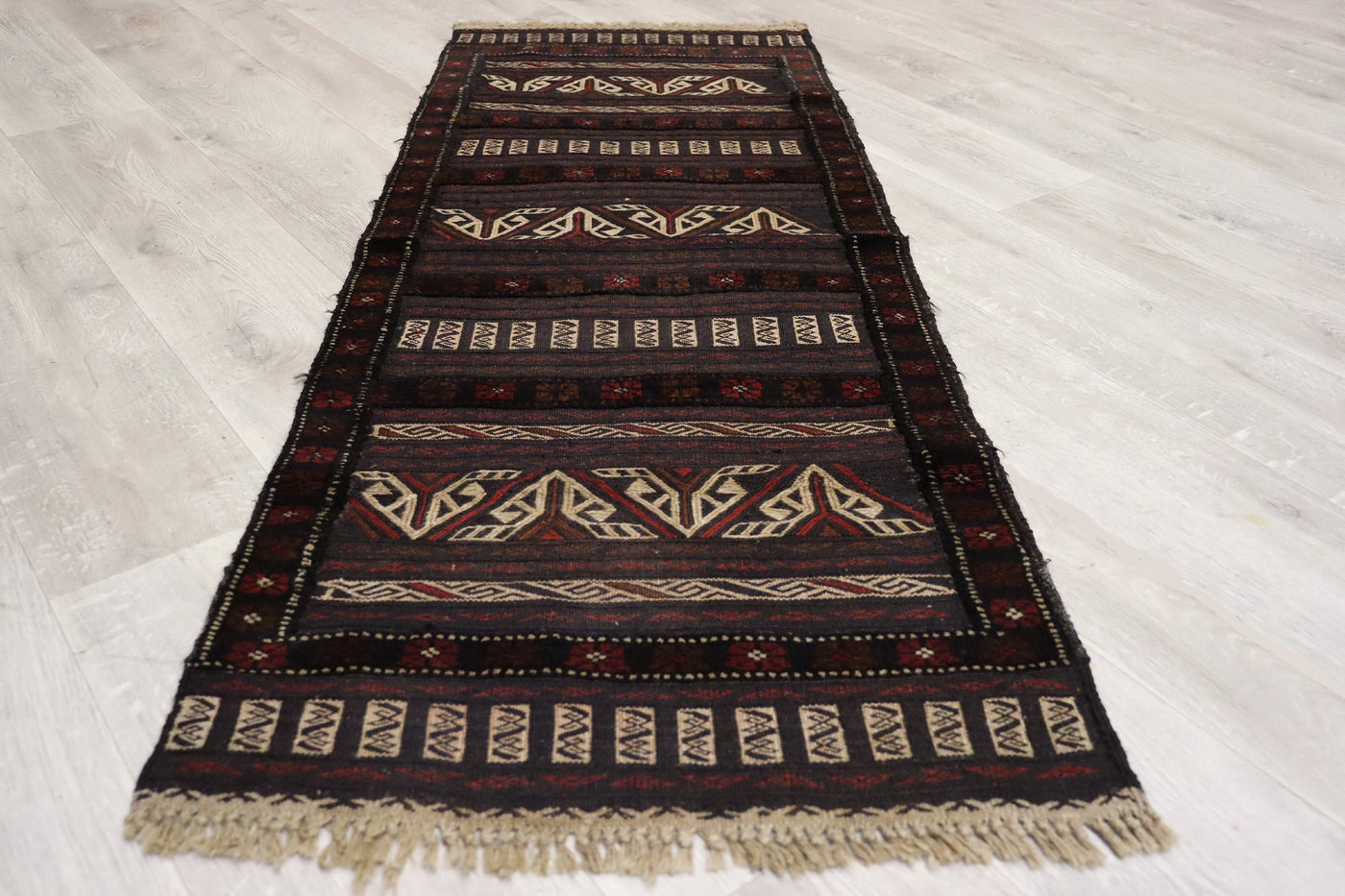 165x60 cm Antik orient handgewebte Teppich Nomaden Balouch sumakh kelim afghan Beloch Flur Läufer kilim Nr- 644 Teppiche Orientsbazar   
