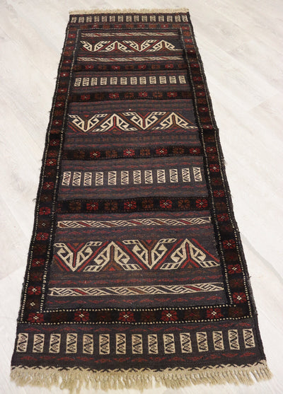 165x60 cm Antik orient handgewebte Teppich Nomaden Balouch sumakh kelim afghan Beloch Flur Läufer kilim Nr- 644 Teppiche Orientsbazar   