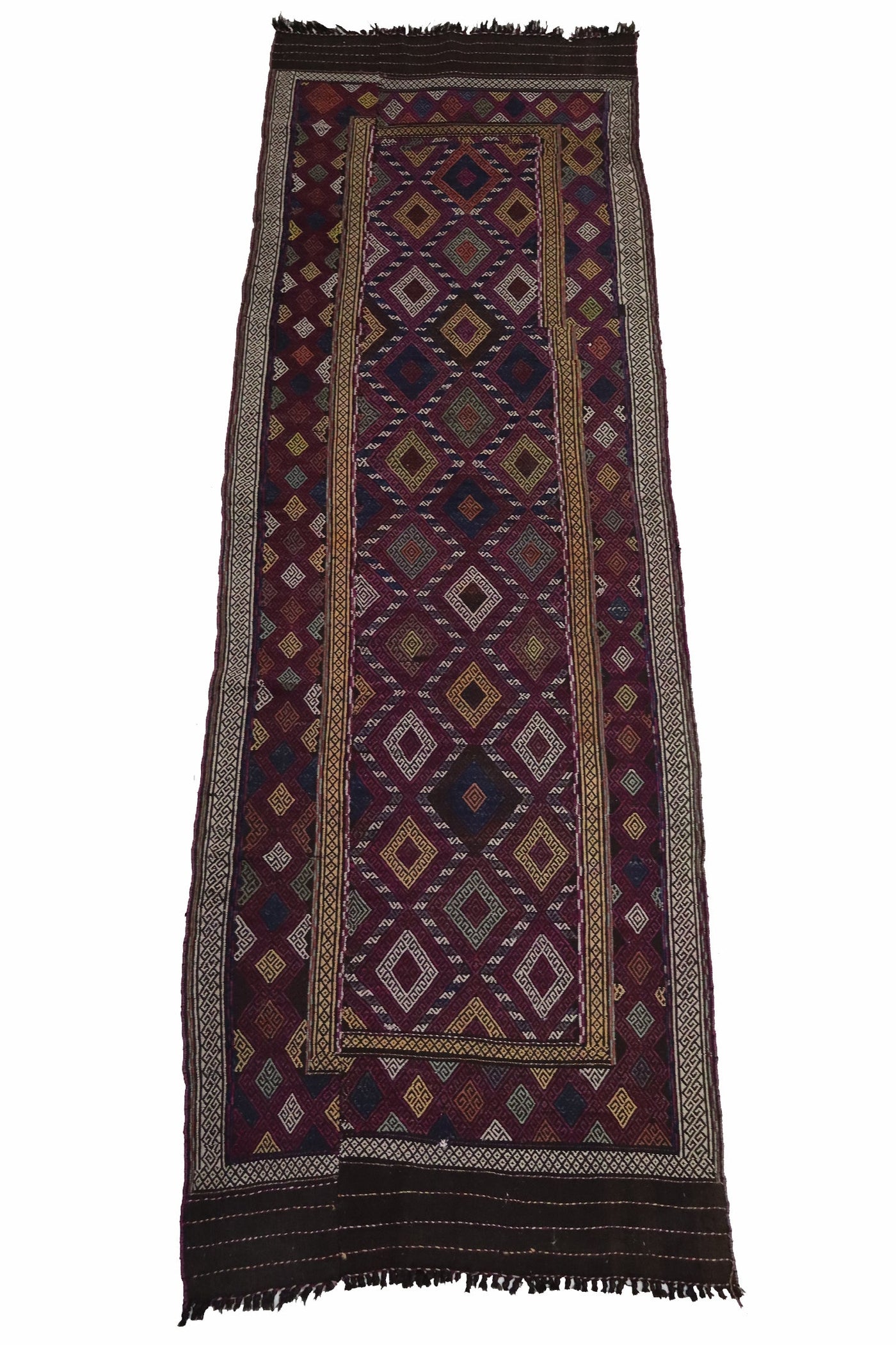 350x112 cm antik orient Teppich kaukasische Nomaden sumakh kelim Läufer kilim Flur teppich Nr: 22G  Orientsbazar   