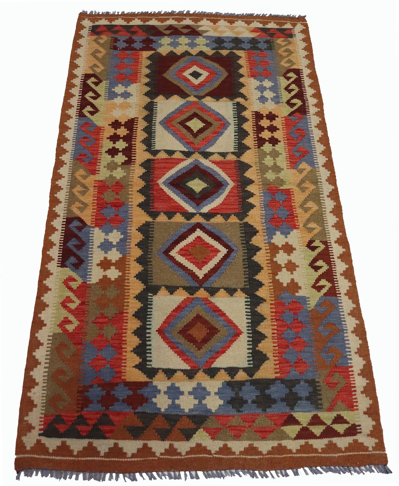192x100 cm handgewebte nomaden orientt Planzenfarbe Kelim aus Afghanistan chobi Nr: 36 Teppiche Orientsbazar   