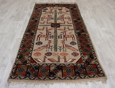 200x100 cm Antik orient handgewebte Teppich Nomaden Balouch sumakh kelim afghan Beloch Flur Läufer kilim Nr- 556 Teppiche Orientsbazar   
