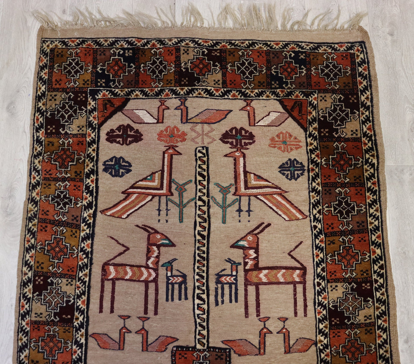 200x100 cm Antik orient handgewebte Teppich Nomaden Balouch sumakh kelim afghan Beloch Flur Läufer kilim Nr- 556 Teppiche Orientsbazar   