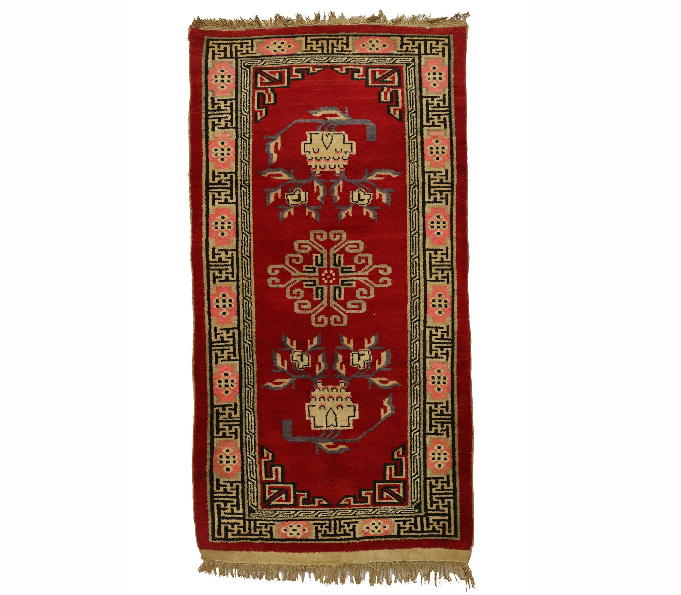 170x89 cm antik Tibetischer Khaden Yoga Meditation Dorfteppich buddhistische Klöster Drachen Teppich Schlafteppich Nr.22/1  Orientsbazar   