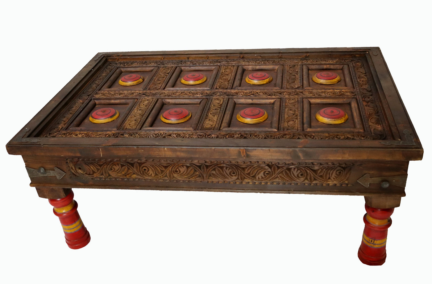 120x80 cm vintage Massivholz  verzierte orient Teetisch beisteltisch Tisch couchtisch Wohnzimmertisch aus  Afghanistan Punjab Pakistan Nr-PJ Tische Orientsbazar   