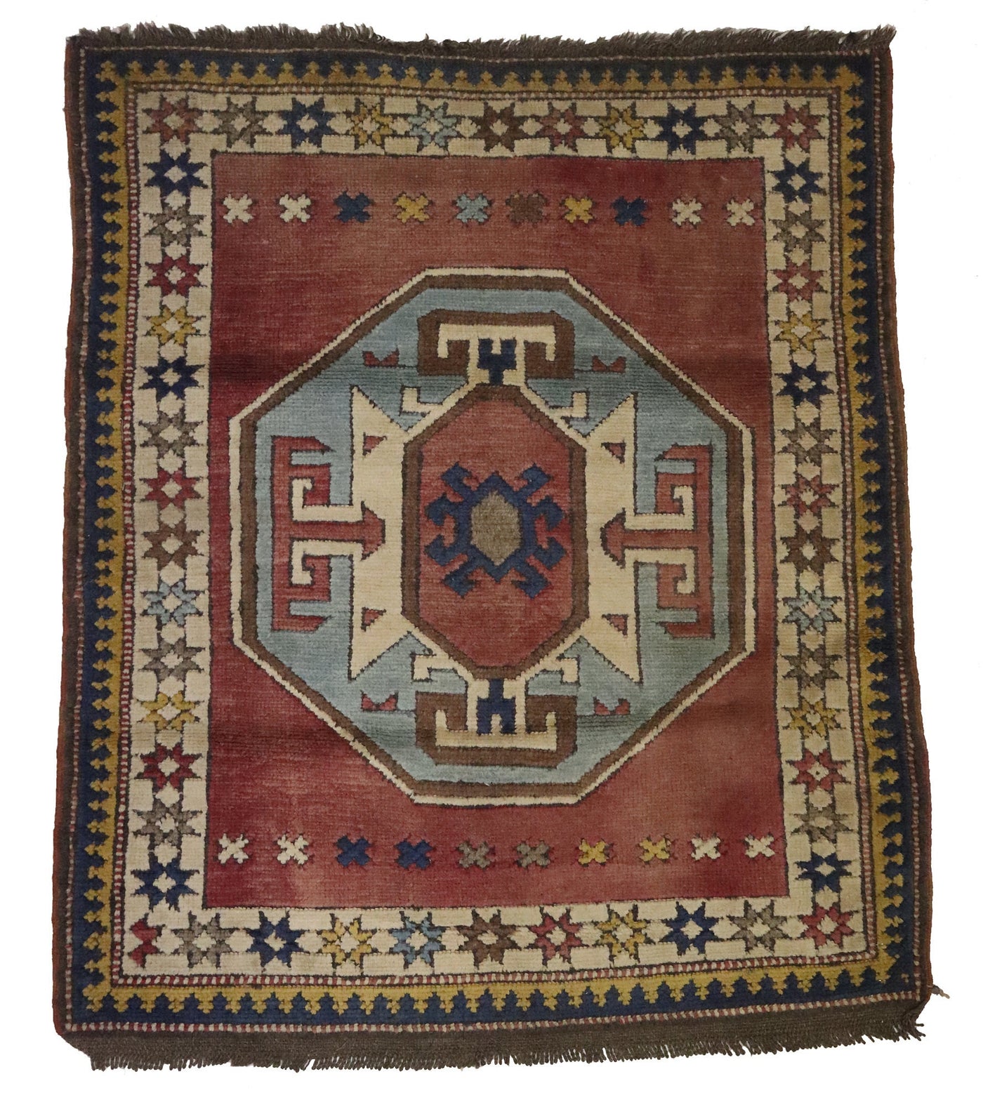 128x109 cm Vintage handgeknüpfte Türkische Kars Orientteppich Nr: 63287 Teppiche Orientsbazar   