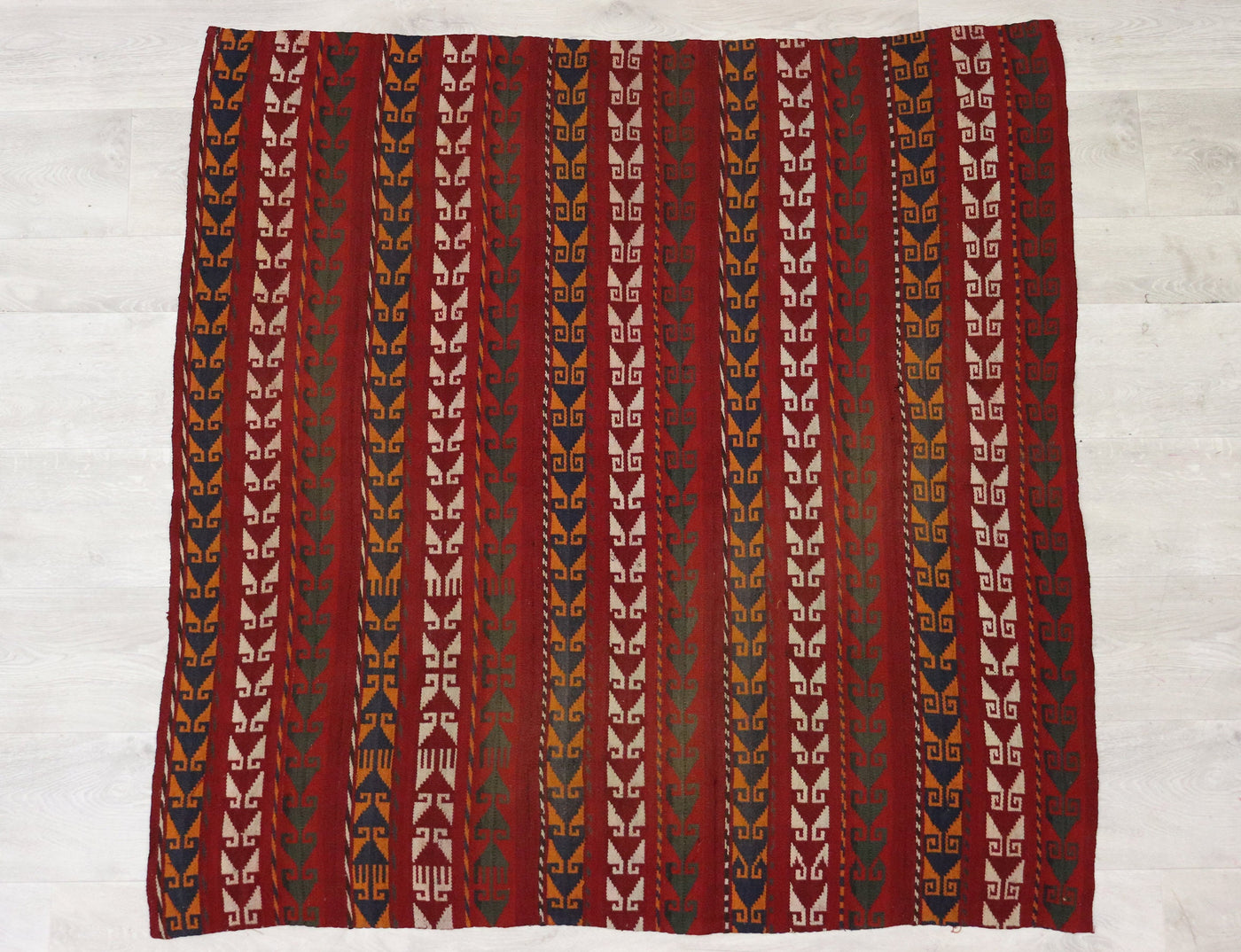 130x130 cm antike handgewebte orient  Usbekische Teppich Nomaden Afghan Jejim kelim  No: 22E Teppiche Orientsbazar   