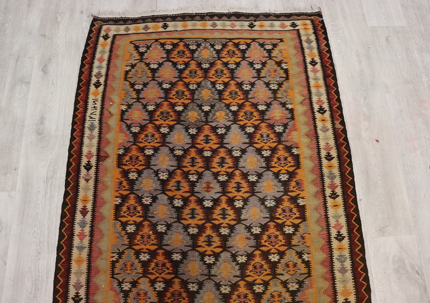 340x113 cm antike handgewebte orient  kazak Teppich Nomaden kaukasische kelim sarand No: 636  Orientsbazar   