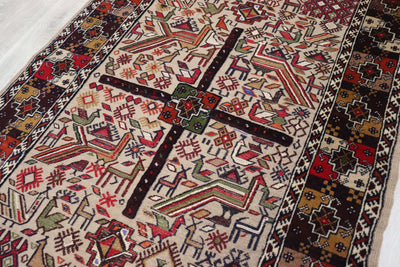 200x115 cm Antik orient handgewebte Teppich Nomaden Balouch sumakh kelim afghan Beloch Flur Läufer kilim Nr- 22A Teppiche Orientsbazar   
