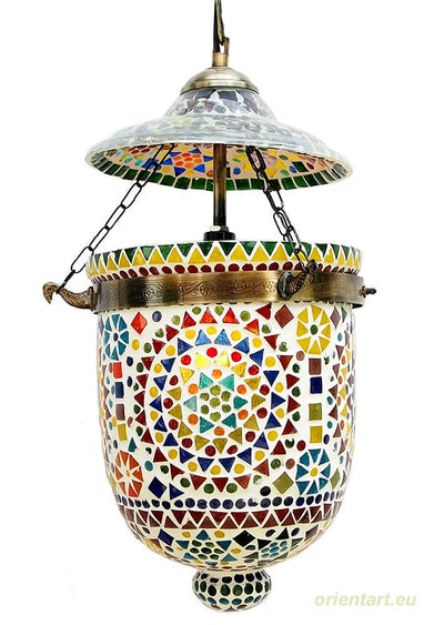 Orient Kolonial Bell Jar Glas Decken Hängelampe lampe Mosaik Hundi Pendelleuchte aus Glas mit Einzelfassung  Nr_7  Orientsbazar   