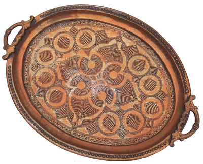 55x39 cm antik sehr seltener Massiv orientalische Kupfer tablett Teetisch Afghanistan No:M  Orientsbazar   