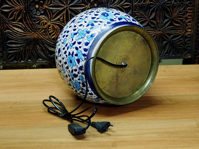 Antik-look  islamische handbemalte Keramik Lampenfuß aus Multan Iznik Lampe  (بسم الله الرحمن الرحيم) No: C  Orientsbazar   