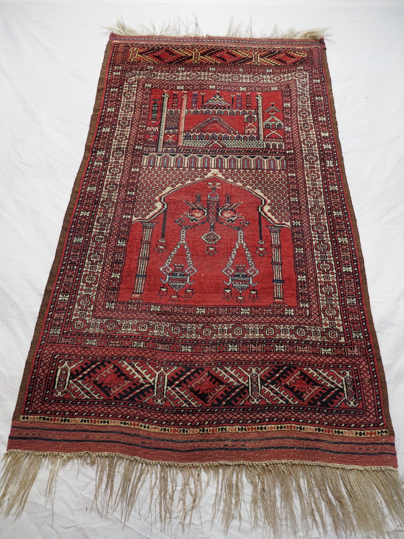 Antiker Islamischer Beshir Wand Gebets Teppich 155 x 90 Teppiche Orientbazar   