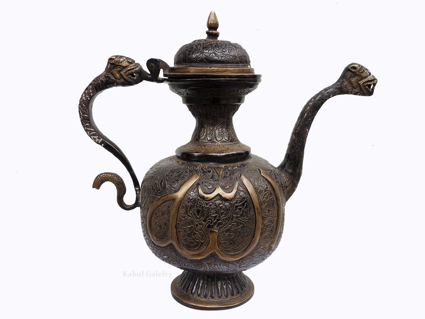 Islamische Bronze Allah الله Teekanne aus Nordindien Antik Orientbazar   